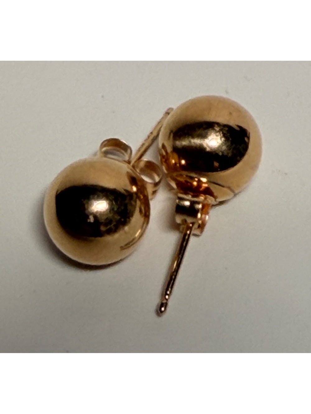 18k 5mm Gold Ball Stud Pierced Earrings .79 grams